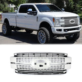 BUFEETERS Front Bumper Upper Grille Fit For 2017 2018 2019 F-250 F-350 F-450 F-550 Super Duty,Platinum Style,Oxford White&Matte Black