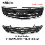 BUFEETERS  Front Upper + Lower Grille W/Chrome Molding Fit For 2013 2014 2015 2016 2017 Chevy Chevrolet Traverse,Factory Style,Chrome&Black