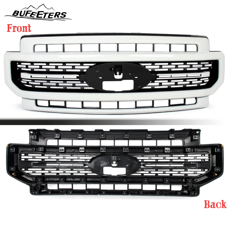 BUFEETERS Front Bumper Upper Grille Fit For 2020 2021 2022 F-250 F-350 F450 F550 Super Duty,Lariat Sport Style,Oxford White&Black