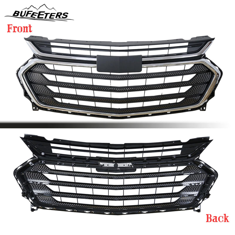 BUFEETERS Front Bumper Upper Grille Fit For 2018 2019 2020 2021 Chevy Chevrolet Traverse,Mesh Style,Chrome&Black