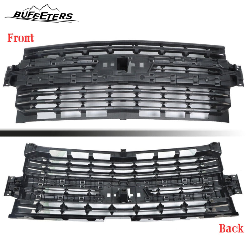 BUFEETERS Front Bumper Upper Grille Assembly Fit For 2019 2020 2021 2022 Chevy Silverado 1500,Horizontal Billet Style,Black