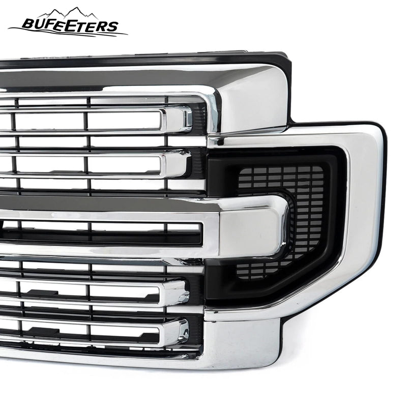 BUFEETERS Front Bumper Upper Grille Fit For 2020 2021 2022 F-250 F-350 F-450 F-550 Super Duty,Limited Style,Chrome&Black