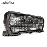 BUFEETERS Front Bumper Upper Grille Fit For 2019 2020 2021 GMC Sierra 1500,Denali Style,Smoked Chrome&Black