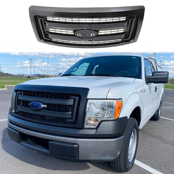 BUFEETERS  Front Bumper Grille Fit For 2009 2010 2011 2012 2013 2014 Ford F150 F-150,Matte Black