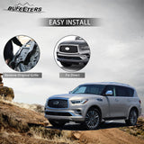 BUFEETERS  Front Upper Grille Assembly W/ Camera Hole Fit For 2018 2019 2020 2021 Infiniti QX80,Honeycomb  
 Style,Chrome&Black