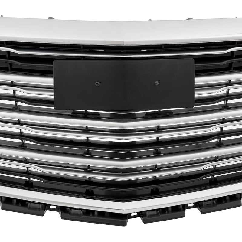 BUFEETERS   Front Bumper Upper Grille Fit For 2016 2017 2018 2019 2020 Cadillac XT5,Horizontal Billet  Style,Chrome&Black