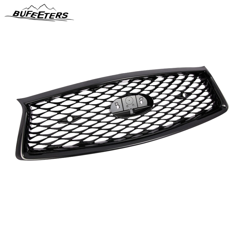 BUFEETERS   Front Bumper Upper Lower Grille Fog Light Bezels Cover Fit For 2018 2019 2020 2021 2022 INFINITI Q50 Sport,Mesh Style,Gloss Black