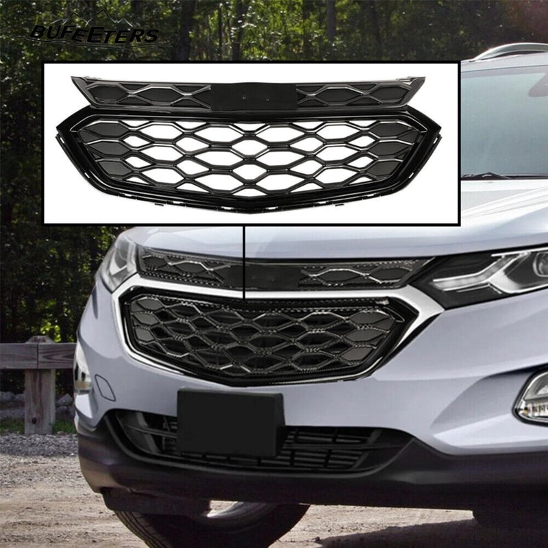 BUFEETERS New Front Grille Mesh Sport Fit For 2018 2019 2020 Chevrolet Equinox,Honeycomb Style,Black