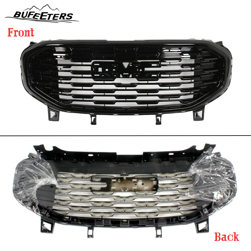BUFEETERS Front Bumper Upper Grille Fit For 2018 2019 2020 2021 GMC Terrain,Denali Style,Gloss Black