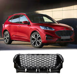 BUFEETERS  Front Bumper Upper Grille Fit For 2017 2018 2019 Ford Escape Kuga,Honeycomb Style,Gloss Black