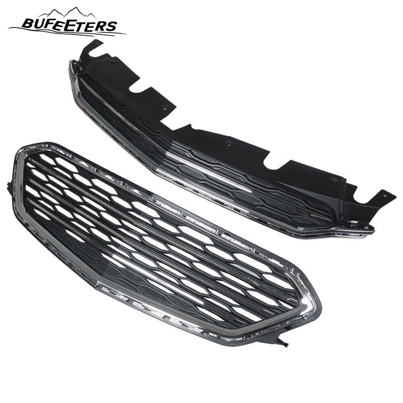 BUFEETERS Front Bumper Upper & Lower Grille Set Fit For 2016 2017 Chevrolet Equinox,Chrome&Black
