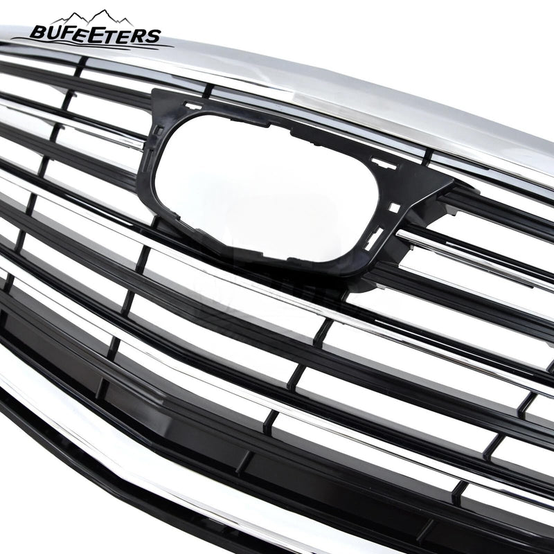 BUFEETERS  Front Bumper Upper Grille W/o Camera Hole Fit For 2016 2017 2018 Cadillac CT6,Factory Style,Chrome&Black