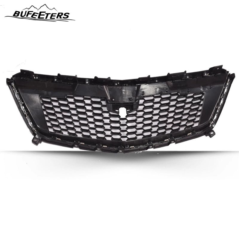 BUFEETERS   Front Bumper Upper Grille W/Camera Hole Fit For 2017 2018 2019 2020 2021 Cadillac XT5,Diamond Style,Gloss Black