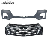 BUFEETERS  12PCS Front Bumper Cover Grille Assembly Kit Fit For 2022 2023 2024 Chevy Chevrolet Traverse,Horizontal Billet Style,Chrome&Black