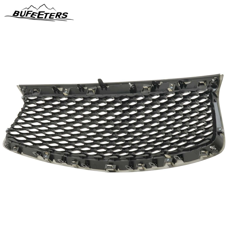 BUFEETERS  Front Bumper Upper Grille Fit For 2016 2017 2018 2019 2020 INFINITI QX60,Mesh Style,Gloss Black