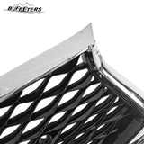 BUFEETERS   Front Bumper Upper Grille Fit For 2018 2019 2020 2021 2022 2023 INFINITI Q50 W/Sensor Holes,Mesh Style,Chrome&Black
