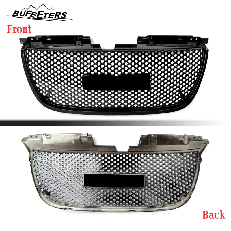 BUFEETERS Front Upper Grille Round Hole Mesh Fit For 2007 2008 2009 2010 2011 2012 2013 2014 GMC Yukon/Yukon XL,Denali Style,Gloss Black
