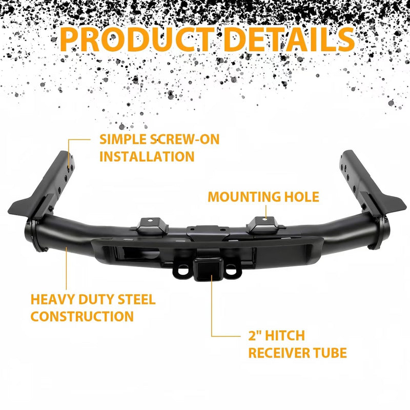 BUFEETERS Steel Rear Class 4 Trailer Hitch 2" Receiver Hitch Bezel Fit For 2011-2022 Jeep Grand Cherokee