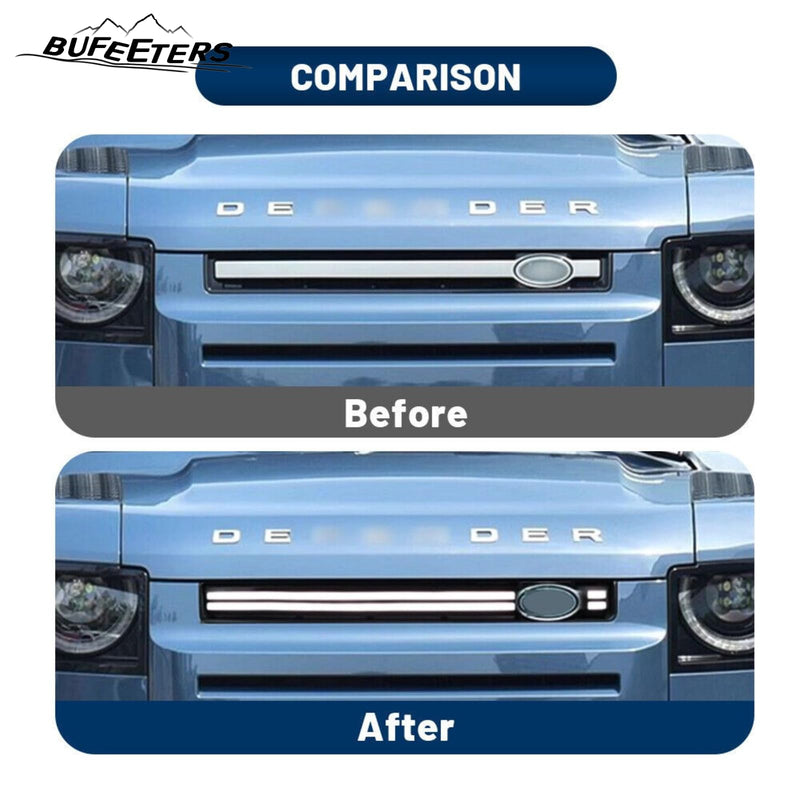 BUFEETERS  LED Grille Trim Strips Fit For 2020 2021 2022 2023 2024 Defender 90 110 130,LED lights Style,Black