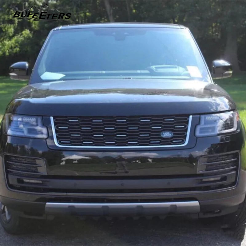 BUFEETERS   Front Grille Mesh Vent Cover Grill Bar Fit For Range Rover 2018+ SVA,Black&Silver