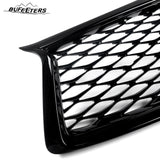 BUFEETERS   Front Bumper Upper Grille Fit For 2018 2019 2020 2021 2022 INFINITI Q50 Q50S W/Sensor Holes,Honeycomb Style,Gloss Black