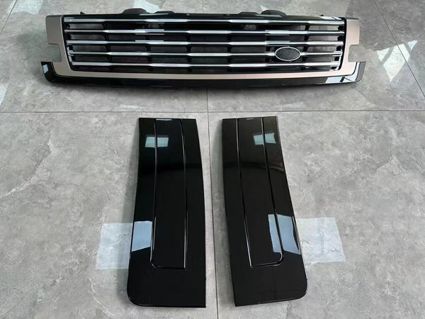 BUFEETERS  Black Front Bumper Hood Grille Mesh Side Fender Vent Fit For 2023 LR Range Rover L460