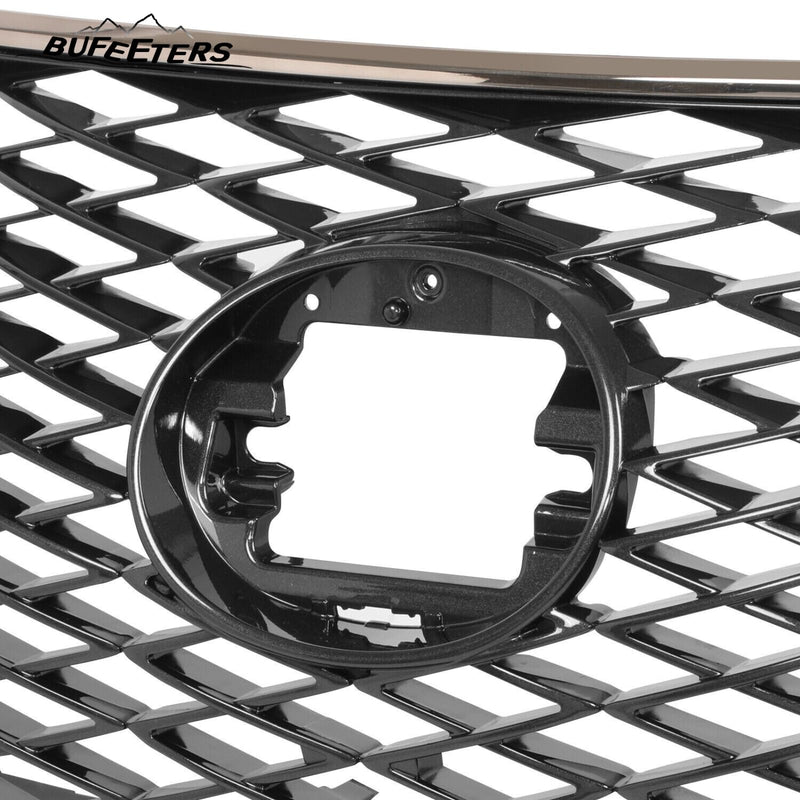 BUFEETERS  Front Upper Grille Without Camera Hole Fit For 2020 2021 2022 Lexus RX350 RX450h RX450hL F Sport,Mesh Style,Chrome&Black