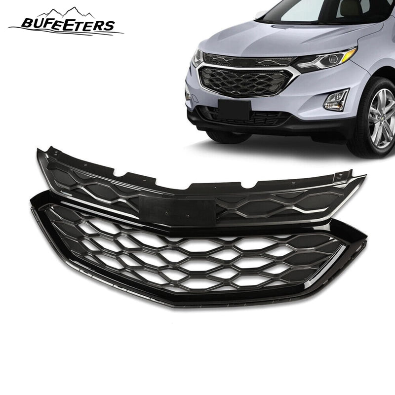 BUFEETERS New Front Grille Mesh Sport Fit For 2018 2019 2020 Chevrolet Equinox,Honeycomb Style,Black