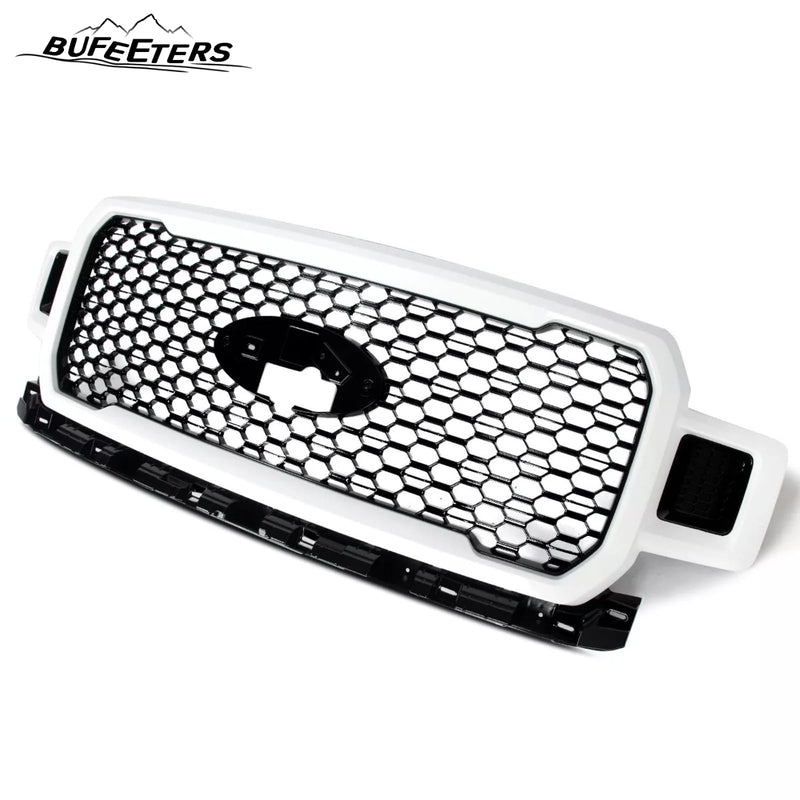 BUFEETERS  Front Radiator Grille Grill Assembly Fit For 2018 2019 2020 Ford F-150,Honeycomb  
 Style,Oxford White&Black
