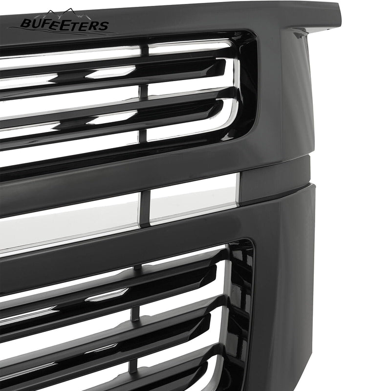 BUFEETERS Front Bumper Upper Grille Fit For 2015 2016 2017 2018 2019 2020 Chevrolet Tahoe,Mesh Style,Gloss Black