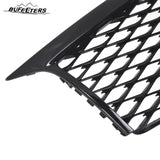 BUFEETERS  Front Bumper Upper Grille W/ Bumper Lower Trim Fit For 2015 2016 2017 INFINITI QX80,Factory Style,Gloss Black
