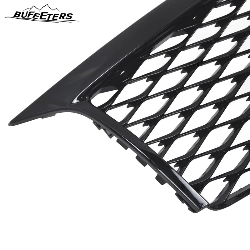 BUFEETERS  Front Bumper Upper Grille W/ Bumper Lower Trim Fit For 2015 2016 2017 INFINITI QX80,Factory Style,Gloss Black
