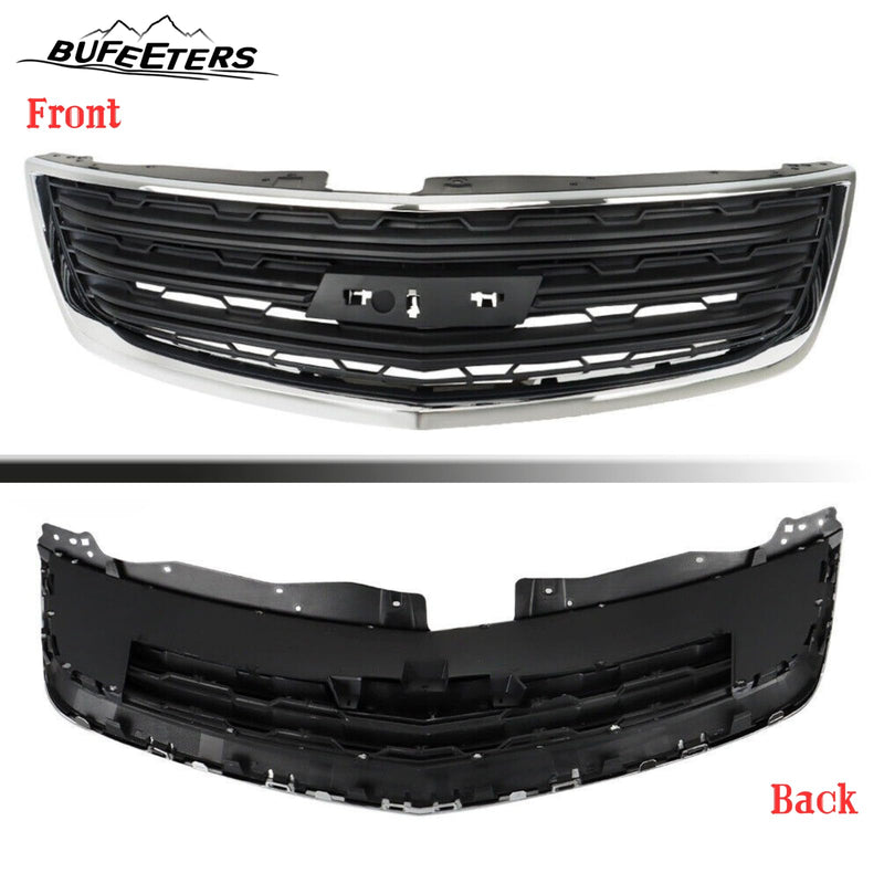 BUFEETERS  Front Upper + Lower Grille W/Chrome Molding Fit For 2013 2014 2015 2016 2017 Chevy Chevrolet Traverse,Factory Style,Chrome&Black