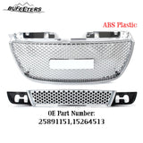 BUFEETERS Front Upper Lower Grille Mesh Assembly Fit For 2007 2008 2009 2010 2011 2012 2013 2014 GMC Yukon/Yukon XL,Denali Style,Chrome&Black