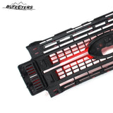 BUFEETERS Front Bumper Upper Grille Fit For 2017 2018 2019 F-250 F-350 F-450 F-550 Super Duty,Platinum Style,PQ Race Red&Matte Black