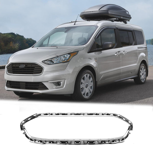 BUFEETERS Front Grille Chrome Trim Molding Fit For 2019 2020 2021 Ford Transit Connect,Chrome&Black