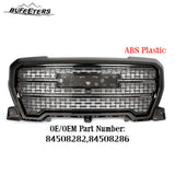 BUFEETERS Front Bumper Upper Grille Fit For 2019 2020 2021 GMC Sierra 1500,Denali Style,Smoked Chrome&Black