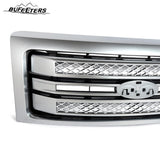 BUFEETERS Front Bumper Upper Grille Fit For 2009 2010 2011 2012 2013 2014 Ford F150 F-150,Factory Platinum Style,Satin Aluminum&Matte Black