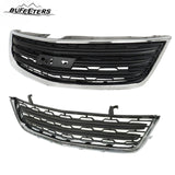 BUFEETERS  Front Upper + Lower Grille W/Chrome Molding Fit For 2013 2014 2015 2016 2017 Chevy Chevrolet Traverse,Factory Style,Chrome&Black