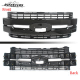 BUFEETERS Front Bumper Upper Grille Fit For 2017 2018 2019 F-250 F-350 F-450 F-550 Super Duty,Lariat Style,Gloss Black