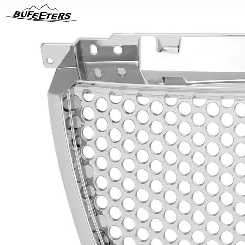 BUFEETERS Front Bumper Upper Grille Fit For 2007 2008 2009 2010 2011 2012 2013 2014 GMC Yukon/Yukon XL 1500 2500,Honeycomb Style,Chrome