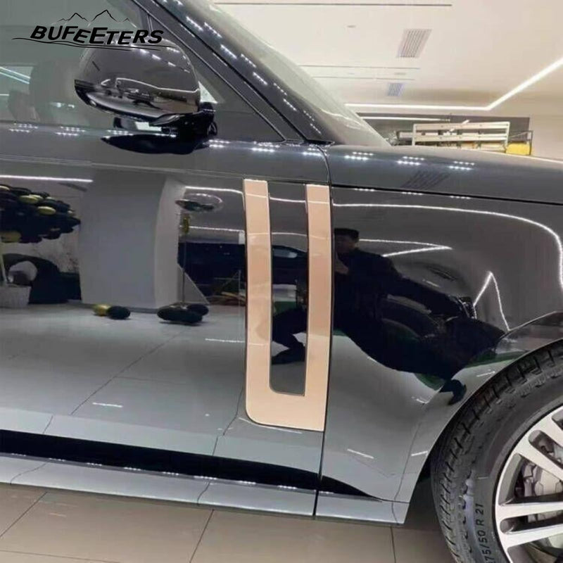 BUFEETERS Door Side Fender Vent Molding Cover Trim Fit For 2023 Land Rover Range Rover Vogue L405,Gold&Black