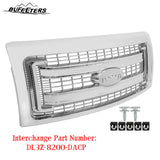 BUFEETERS  Front Bumper Grille Fit For 2009 2010 2011 2012 2013 2014 Ford F150 F-150,Horizontal Billet Style,Chrome&Silver