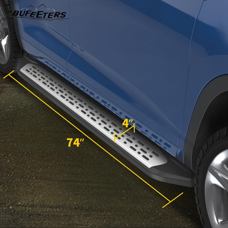 BUFEETERS  Side Step Running Board Nerf Bar Fit For 2014 2015 2016 2017 2018 2019 Toyota Highlander,Factory Style,Black&Silver