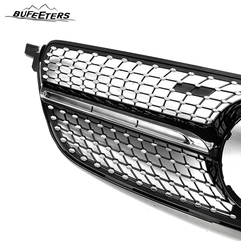 BUFEETERS  Front Bumper Upper Grille Fit For 2015 2016 2017 2018  2019 Mercedes Benz GLE Coupe Sport C292 ,Diamond Style,Black