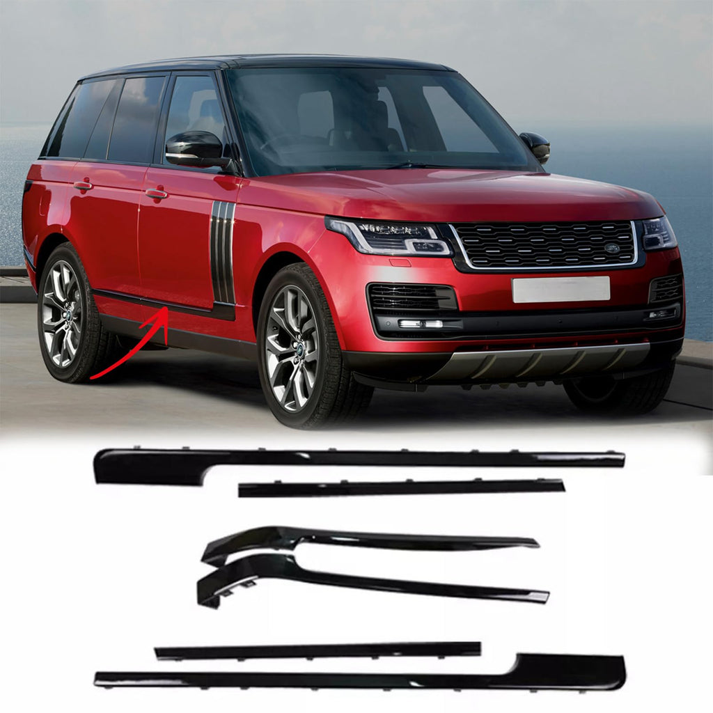 BUFEETERS Door Side Body Molding Trim Strip Kit Fit For 2013 2014 2015 2016 2017 2018 2019 2020 2021 2022 Land Rover Range Rover Vogue L405,All Black