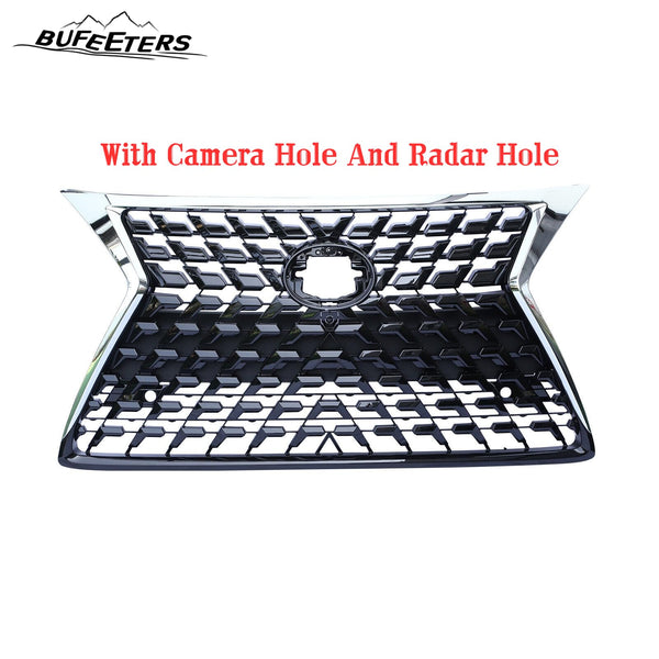 BUFEETERS Front Upper Grille Fit For 2014 2015 2016 2017 2018 2019 2020 2021 2022 LEXUS GX460,Mesh Style,Black W/Chrome Frame