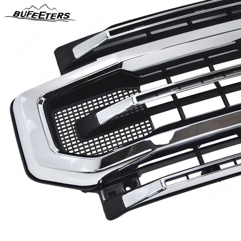 BUFEETERS Front Bumper Upper Grille Fit For 2020 2021 2022 F-250 F-350 F-450 F-550 Super Duty,Platinum Style,Chrome&Black