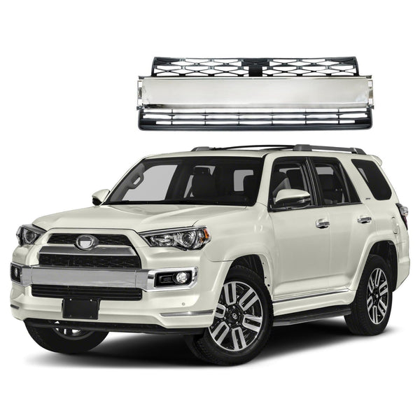 BUFEETERS  Front Bumper Center Grille Fit For 2014 2015 2016 2017 2018 2019 2020 Toyota 4Runner Limited,Mesh Style,Chrome＆Black