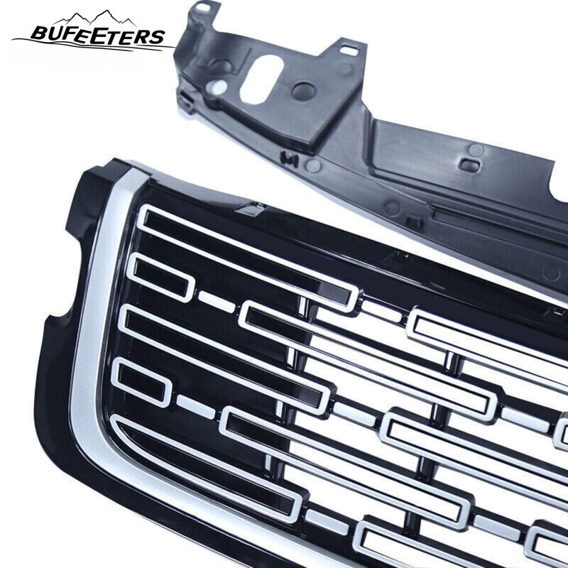 BUFEETERS Front Bumper Upper Grille Fit For 2017 2018 2019 2020 2021 2022 2023 2024 Range Rover Velar,Mesh Style,Black&Silver